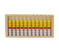 Jiuvaso Abaco per Bambini: Strumento Didattico per Imparare La Matematica, Conteggio con L'abaco a 11 Cifre, Legno Giallo Rosso Bianco