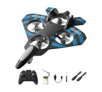 Jiuvaso Aereo telecomandato Jet Quadricottero Elicottero Portatile 2 velocità Regolabile 360° Flip RC Aereo Hobby Regali per Ragazzi, Blu con 1 Batteria