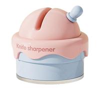 Jiuvaso Affilacoltelli Strumento di affilatura Ergonomico Ceramica Professionale Confortevole Manuale Piccolo Compatto Tascabile Coltelli Affilatura, Rosa