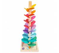 Jiuvaso Albero Musicale per Bambini Biglie Gioco Educativo Legno con Colonna Centrale Base Quadrata Scorrimento Delle Sfere Allenamento Mano Occhio Adatto per Asilo Nido Cameretta Aula Prescolare