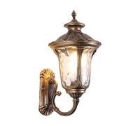 Jiuvaso Applique da Esterno, Lanterna da Esterno Impermeabile a LED con Attacco E27, Lampada da Parete Decorativa Classica per Giardino, Cortile e Patio, Bronzo 23cmx50cm