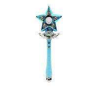 Jiuvaso Bacchetta Magica da Fata, Accessorio per Costume da Bambina, con Funzione Luminosa E Musicale, Ideale per Giochi di Ruolo, Carnevale E, Stella Blu