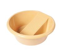 Jiuvaso Bacinella per lavare vestiti, tinozza per la casa con asse per lavare integrata per magliette, biancheria intima, pantaloni e calzini, Giallo