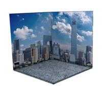 Jiuvaso Background Display Case Usato Come Esposizione per Auto Modello Contenitore Figure Scale 1/6 Vetrina Veicoli Miniatura Diorama Parcheggio Building Lay, Città
