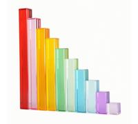 Jiuvaso Blocchi da Costruzione in Acrilico Blocchi Geometrici a Scalinata Trasparenti con Effetto Filtrante Della Luce per Sviluppare Percezione Spaziale E