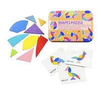Jiuvaso Blocchi Modello in Legno per Bambini Puzzle di Forme Puzzle Tangram per Bambini Giocattoli per Bambini con 50, Forma di Uovo