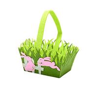 Jiuvaso Borsa a Mano con Manico a Forma di Cestino di Pasqua, Non Un Regalo, per Uova di Pasqua O Caramelle, Adatta per Bambini, Ideale per Feste, Pranzi E Ce, Coniglietto rosa, Taglia unica bambino