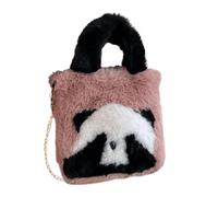 Jiuvaso Borsa a mano in peluche, borsa a tracolla multifunzione in peluche con tracolla a catena per viaggi al parco, Viola
