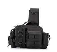 Jiuvaso Borsa da Pesca con Tracolla Borsello Cintura Organizer Accessori Tasche Pannelli a Strap Poliammide Antipioggia Adatta a Pesca Costiera Fiumi Laghi Camminate Viaggi, Array, Nero