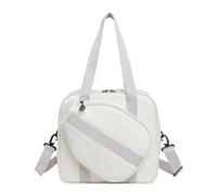 Jiuvaso Borsa da Pickleball Zaino Monospalla Borsa da Viaggio Borsone da Palestra Borsa a Tracolla in Tessuto Oxford con Maniglia Adatta per Ciclismo E Allena, Bianco