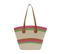 Jiuvaso Borsa tote da donna, comoda, stile boho, intrecciata, ideale per la città, le vacanze estive e le attività all'aperto, Rosa Rossa