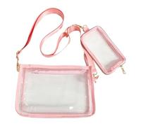 Jiuvaso Borsa trasparente visibile Borsa trasparente per la sicurezza dello stadio, dell'aeroporto, della spiaggia, dei concerti, Rosa