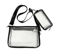 Jiuvaso Borsa trasparente visibile Borsa trasparente per la sicurezza dello stadio, dell'aeroporto, della spiaggia, dei concerti, Nero
