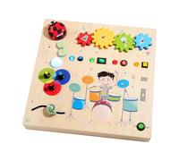 Jiuvaso Busy Board Giocattoli educativi per l'apprendimento precoce, da viaggio, portatile, con interruttore luminoso, per bambini, ragazzi e ragazze