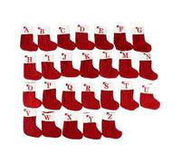 Jiuvaso Calzini Natalizi da 26 Pezzi, Sacchetti Decorativi con 26 Lettere e iniziali, ciondoli appesi per Le Feste, Rosso