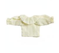 Jiuvaso Camicia per Bambola Maglietta Top Miniatura Strato Elastico Tessuto Morbido Adatto per Personaggi da Collezione Modellismo Regalo Scena , Pizzo Giallo Chiaro A