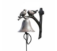 Jiuvaso Campana in Ghisa Campanello da Parete Campanello d'Ingresso Campanello Suono Pieno E Cristallino Decorazione Murale Vintage per Architetture, Couple Birds Bell