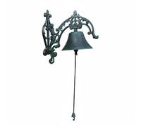 Jiuvaso Campana in Ghisa Campanello da Parete Campanello d'Ingresso Campanello Suono Pieno E Cristallino Decorazione Murale Vintage per Architetture, Retro Pattern Chime