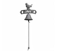 Jiuvaso Campana in Ghisa Campanello da Parete Campanello d'Ingresso Campanello Suono Pieno E Cristallino Decorazione Murale Vintage per Architetture, Welcome Little Bird