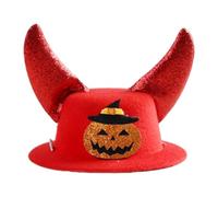 Jiuvaso Cappello con Corna per Animali Domestici di Halloween, Copricapo, Accessorio per la Testa, Berretto per Cane, Gatto, Decorazione per Feste, Zucca della Strega Rossa