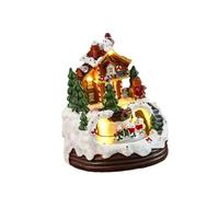 Jiuvaso Carillon natalizio con luce calda, regalo di Natale, statuina del villaggio natalizio, ornamento da tavolo per libreria, Tetto Singolo
