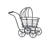 Jiuvaso Carrozzina per Bambole in 1:12, Accessori per Case delle Bambole, mobili per cameretta in Metallo Vecchio Stile realistici per Scene in, Nero