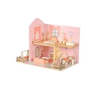 Jiuvaso Casa Delle Bambole in Giocattolo Bambini Casetta Bambini Playset Bambini con Mobili Inclusi Letto Vasca Tavolo Sedia Altalena Adatta per Gioco di