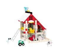 Jiuvaso Casa in Legno Fai da Te, Set di Blocchi da Costruzione, Giocattolo didattico di ingegneria, Kit di Costruzione di Blocchi di architettura per Bambini, Azienda Agricola