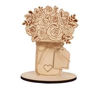 Jiuvaso Centrotavola in legno per la festa della mamma, decorazione incompiuta, bouquet in legno, decorazione da tavolo per mamma, insegnante, regalo