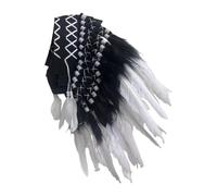 Jiuvaso Chief American Capo indiano Cappello Cappello Feather Hampone per lo spettacolo, Piuma Bianca