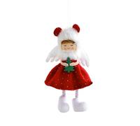 Jiuvaso Ciondolo a forma di bambola angelo, ornamento da appendere all'albero, regalo fata, giocattolo per bambini, adorabile decorazione natalizia per la, Rosso