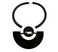 Jiuvaso Collana con Cordino in Gomma Moderno, Nero