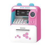Jiuvaso con Password Digitale, Salvadanaio a Batteria, Piccolo Bancomat, per Bambini E Ragazzi, ROSA, Taglia unica bambino