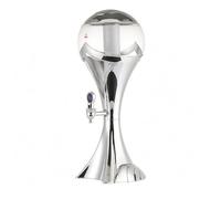 Jiuvaso Contenitore per Birra Dispenser Serbatoio Sferico Rubinetto Trasparente Base Decorativa Colonna Luminosa Perfetto per Party Buffet Casa, Argento, 3L
