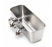 Jiuvaso Contenitore per Esca da Pesca in Acciaio Inox con Morsetti da Barra Fori di Drenaggio per Barche da Pesca E Canne da Riva, Diametro Staffa 32mm