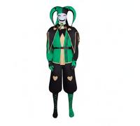 Jiuvaso Costume Interpretazione Clown Abito Scena Giullare Uniforme Carnevalesco Materiale Poliestere Elementi Distintivi Cappello Adatto a Manifestazioni, Verde, XXXL