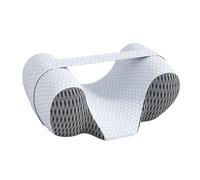 Jiuvaso Cuscino per dormire sulla schiena a forma di U, cuscino per la testa in memory foam, di bellezza, mantiene la testa dritta, supporto per, Tessuto a Griglia Grigio Scuro