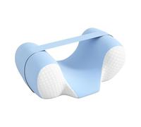 Jiuvaso Cuscino per dormire sulla schiena a forma di U, cuscino per la testa in memory foam, di bellezza, mantiene la testa dritta, supporto per, Tessuto di Seta Ghiacciata Blu