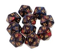 Jiuvaso D20 Double-Colors Multi Side Dices for Roleplaying Game Rpg Table Games Tabletop Rpg Math Teaching