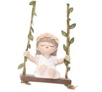 Jiuvaso Decorazione da Giardino con Statuetta di Ragazza Amaca per Casa delle Bambole in Miniatura, Bianco