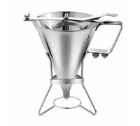 Jiuvaso Dispenser per Pastella Imbuto Dosatore Cono con Leva a Pressione di Chiusura E Uscita Controllata Materiale Acciaio Inox 304 con Supporto Stabile