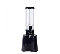 Jiuvaso Distributore di Birra Commerciale Dispenser Verticale con Serbatoio Cilindrico Trasparente Base Solida Rubinetto Frontale E Segni di Volume Stampati, Nero, Nero, 1.5 Litri
