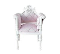 Jiuvaso Divano Singolo per Casa Delle Bambole con Dettagli Storici Cornice Decorata Tappezzeria a Motivi Geometrici Seduta Classica Adatto per Raccolta Scena Miniaturizzata Arredamento Boutique