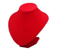 Jiuvaso Espositore per collane a V, Multiuso, AntiGraffio, Superficie in Morbido Tessuto Rosso, Elegante, per Catene e Pendenti, 20x19.5 Cm