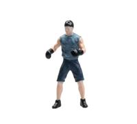 Jiuvaso Figurine Miniatura Pugile Modello Personaggio Statua Collezione per Scene Creative E Diorami Resina Dipinta a Mano con Pose Dinamiche Adatto a, Ragazzo Pugile - Blu