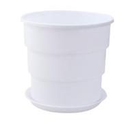 Jiuvaso Fioriera con Sottovaso E Drenaggio per Piante da Appartamento, Design Compatto per Uso Interno Ed Esterno, Bianco