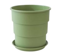 Jiuvaso Fioriera con Sottovaso E Drenaggio per Piante da Appartamento, Design Compatto per Uso Interno Ed Esterno, Verde