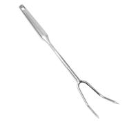 Jiuvaso Forchetta da Carne, Acciaio Inossidabile 304, Portatile, Robusta, Facile da Pulire, Multiuso, a Due Punte, Professionale per Cucinare, servire e, Manico in Acciaio 40cm