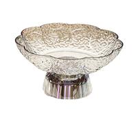 Jiuvaso Fruttiera con piedistallo, centrotavola da cucina, centrotavola per matrimoni, vassoio portafrutta multiuso, per feste, pane decorativo, Bianco E Argento