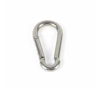 Jiuvaso Gancio Inox Acciaio con Moschettone Robusto Clip Apertura Rapida E Resistenza All’acqua Adatto per Attrezzature Sportive Diving Arrampicata Hiking Climbing, Argento, 8mm Di Spessore